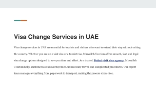 Visa Change Services in UAE