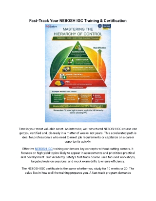 NEBOSH IGC Training: Your Highest ROI Career Move