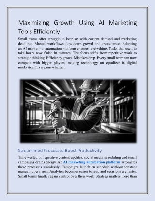 Maximizing Growth Using AI Marketing Tools Efficiently