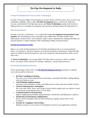 DevOps Development in India