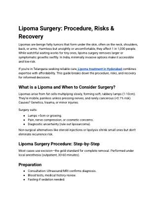 Lipoma treatment in Hyderabad