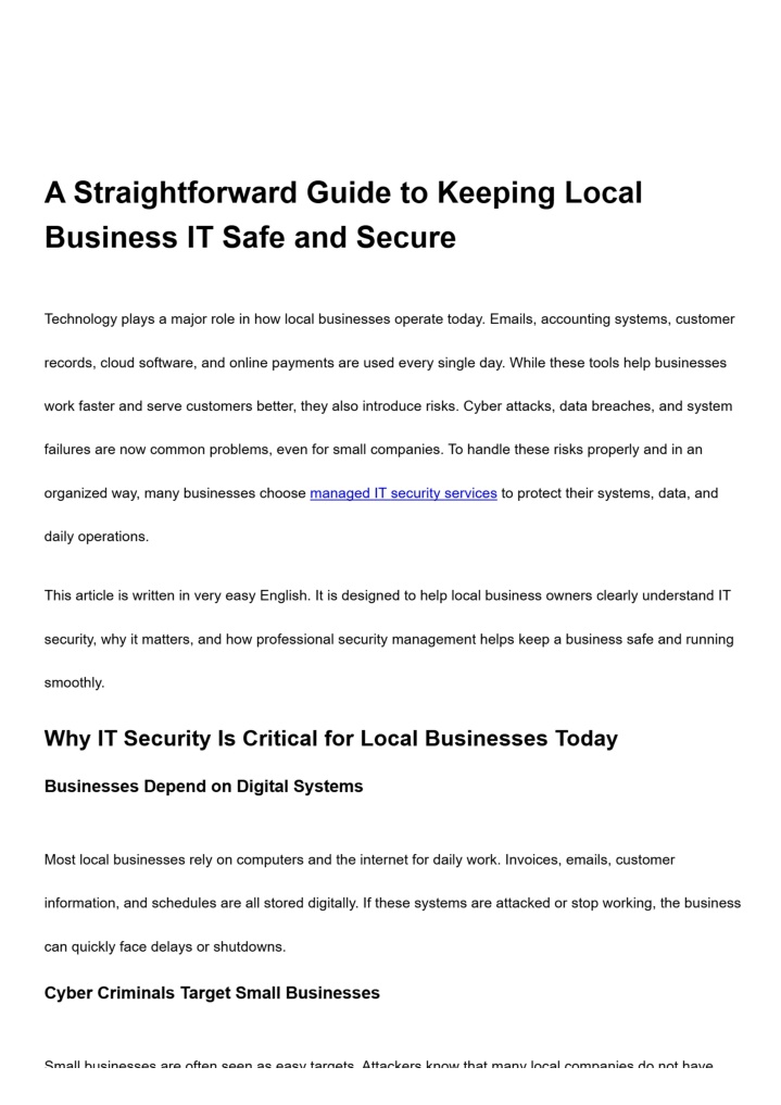 PPT - A Straightforward Guide to Keeping Local Business IT Safe and ...