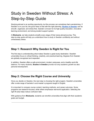 Study in Sweden Without Stress_ A Step-by-Step Guide