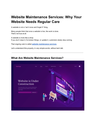 Website Maintenance Services