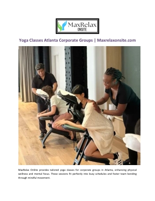 Yoga Classes Atlanta Corporate Groups | Maxrelaxonsite.com