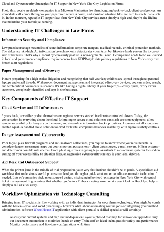 Cloud and Cybersecurity Strategies for IT Support in New York City Law Firms