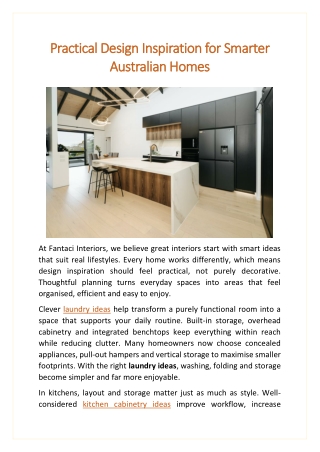 Practical Design Inspiration for Smarter Australian Homes