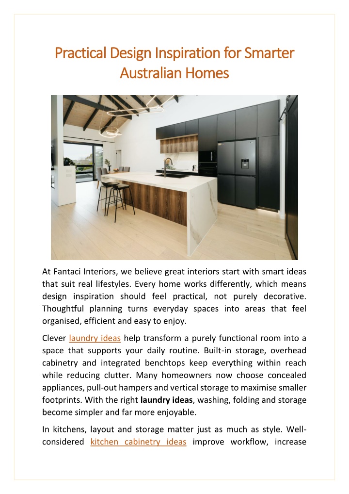 PPT - Practical Design Inspiration for Smarter Australian Homes ...