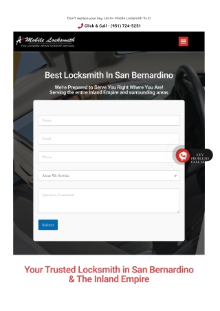 A  Mobile Locksmith - Locksmith San Bernardino