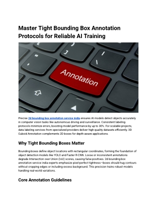 Master Tight Bounding Box Annotation Protocols for Reliable AI Training