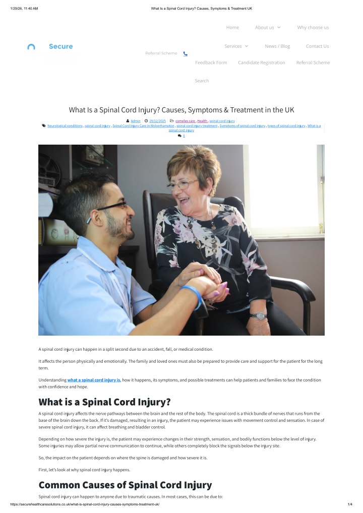 PPT - What Is a Spinal Cord Injury? Causes, Symptoms & Treatment UK ...
