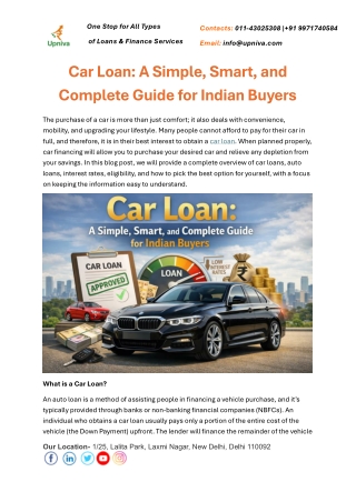 Car Loan, A Simple, Smart, and Complete Guide for Indian Buyers