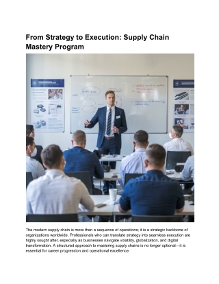 From Strategy to Execution_ Supply Chain Mastery Program
