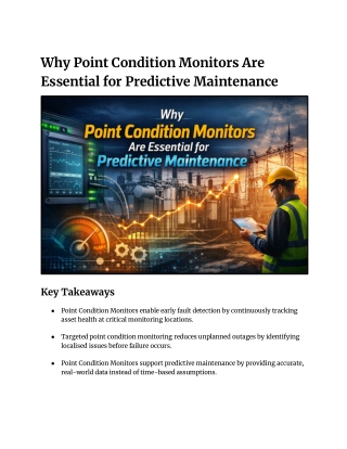 Why Point Condition Monitors Are Essential for Predictive Maintenance