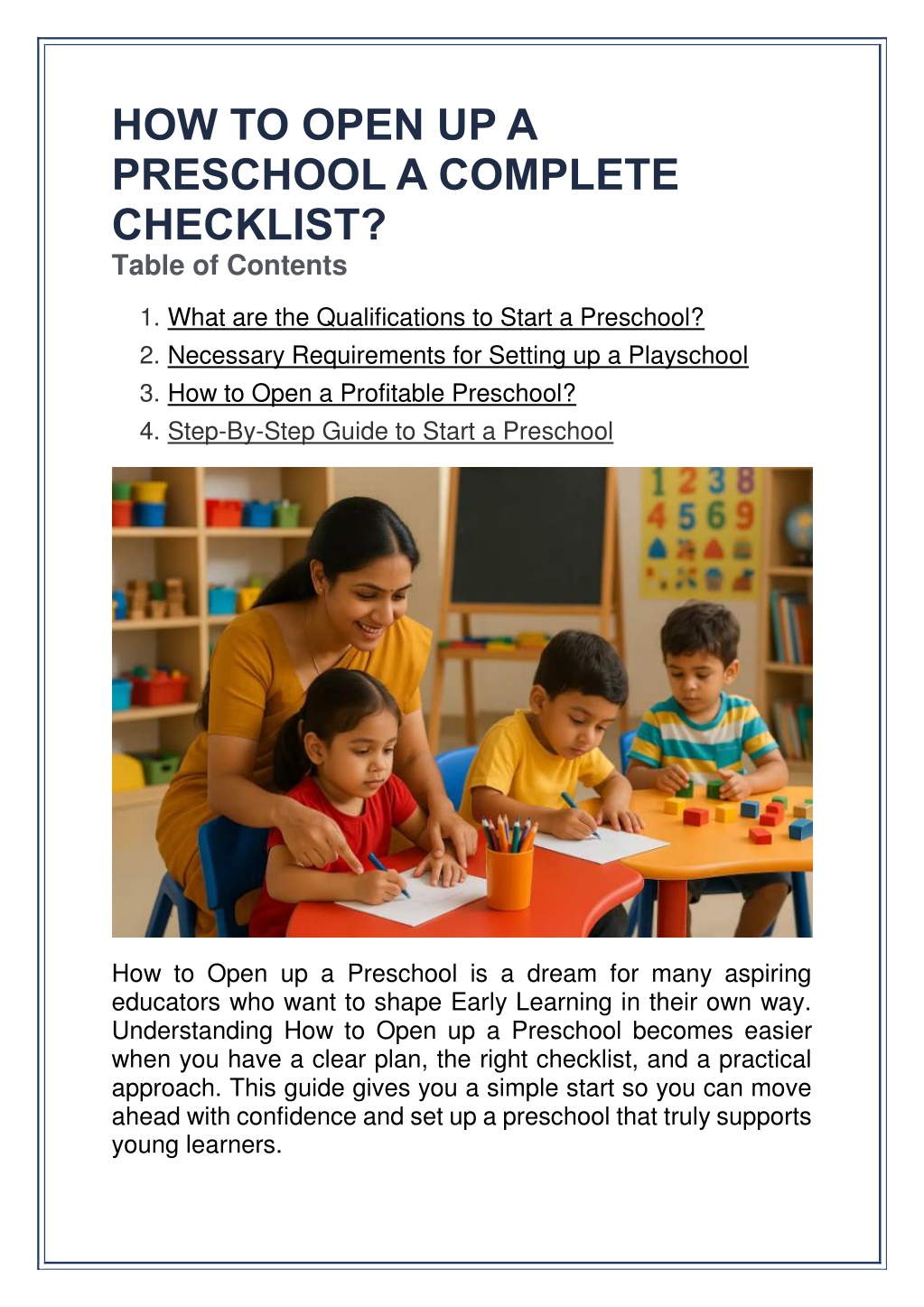 PPT - How to Open up a Preschool a Complete Checklist PowerPoint ...