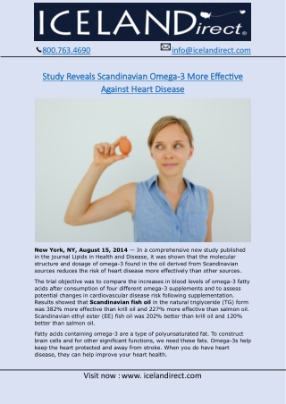 Study Reveals Scandinavian Omega-3 More Effective Against Heart Disease