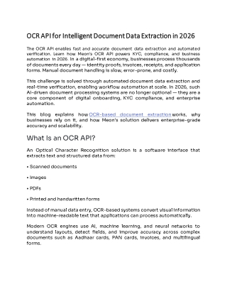 Unlocking Efficiency with OCR APIs for Smart Data Extraction