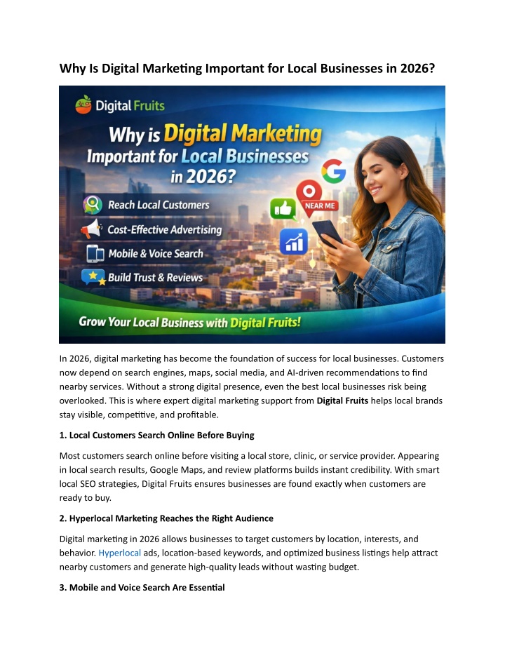 PPT - Why Is Digital Marketing Important for Local Businesses in 2026 ...