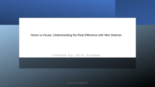 Home vs House: Understanding the Real Difference with Nick Statman