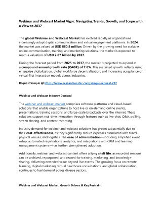 Webinar and Webcast Market