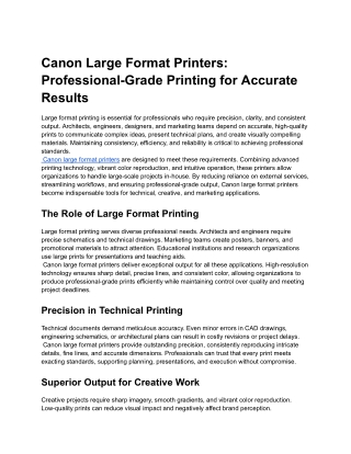 Canon Large Format Printers