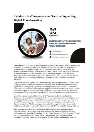 Salesforce Staff Augmentation Services​