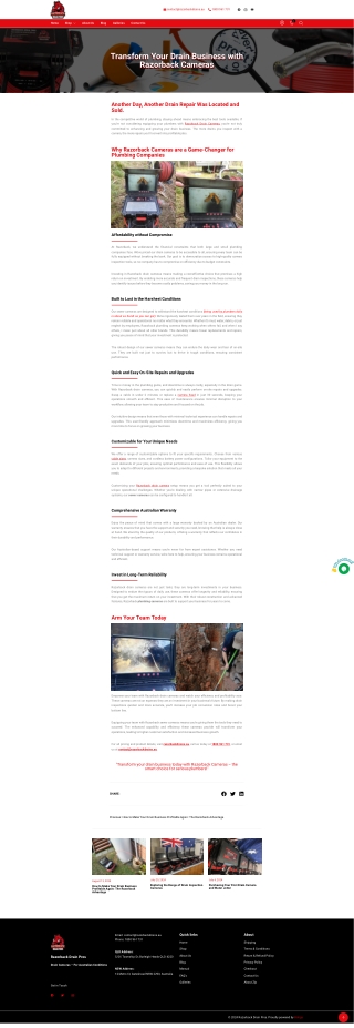 Transform Your Drain Business with Razorback Cameras