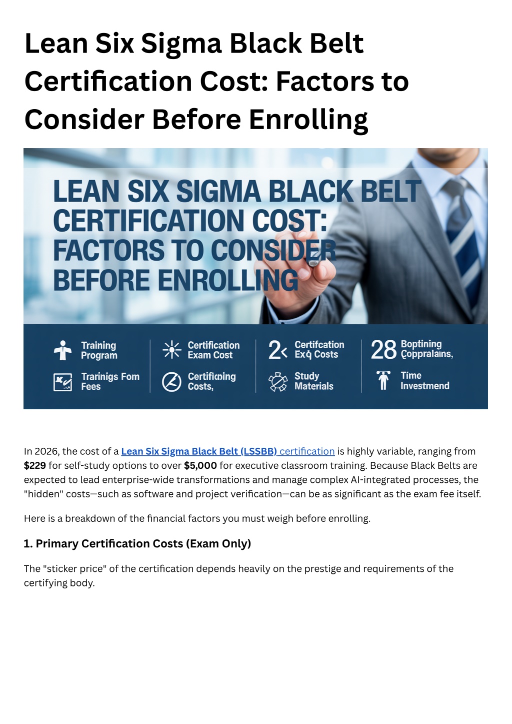 PPT - Lean Six Sigma Black Belt Certification Cost Factors to Consider ...