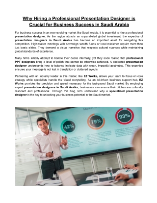 Why Hiring a Professional Presentation Designer is Crucial for Business Success in Saudi Arabia