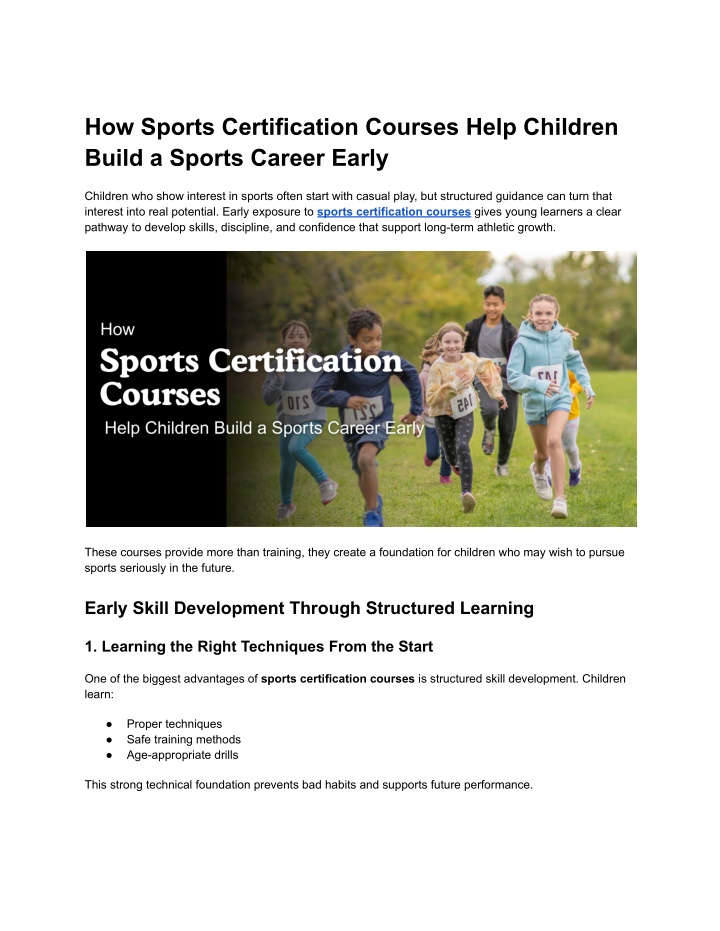 PPT - How-Sports-Certification-Courses-Help-Children-Build-a-Sports ...