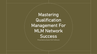 Understanding Qualification Management in Network Marketing