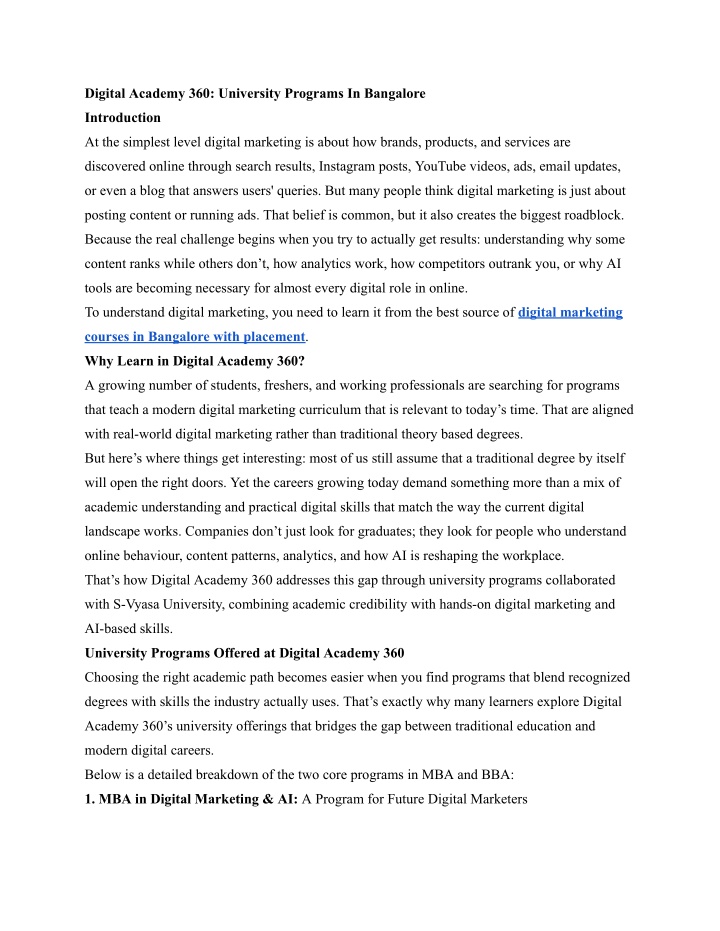 University Software Program Slide PPT - Digital Academy 360_ University Programs In Bangalore PowerPoint ...