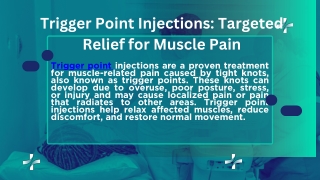Trigger Point Injection in Laguna Hills, California