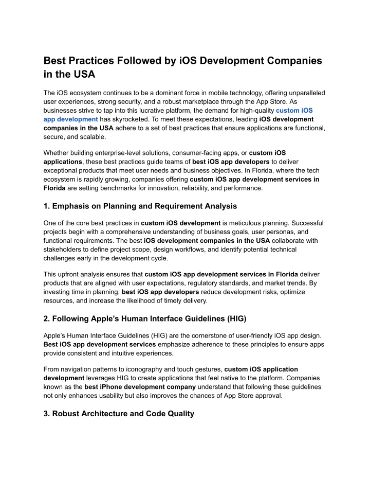 PPT - Best Practices Followed by iOS Development Companies in the USA ...