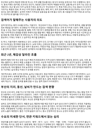 부산비비기 검색어 트렌드로 보는 요즘 인기