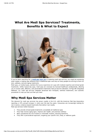 What Are Medi Spa Services? Treatments, Benefits & What to Expect