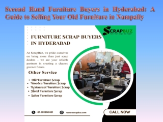 Second Hand Furniture Buyers in Hyderabad A Guide to Selling Your Old Furniture in Nampally