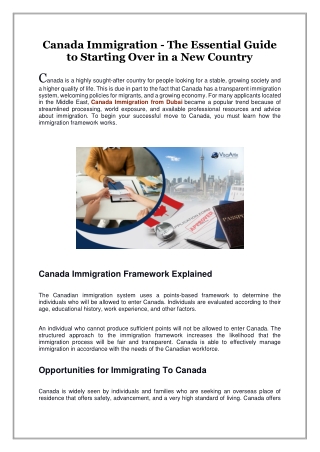 Canada Immigration - The Essential Guide to Starting Over in a New Country