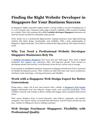 Finding the Right Website Developer in Singapore for Your Business Success 13.16