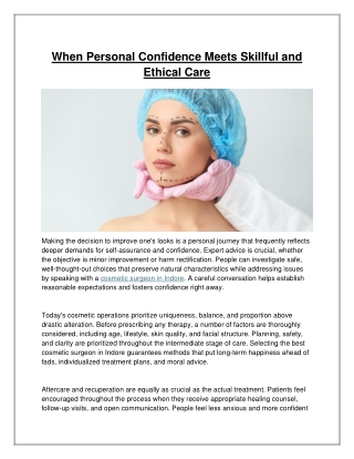 When Personal Confidence Meets Skillful and Ethical Care