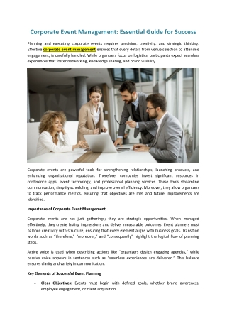 Corporate Event Management: Essential Guide for Success