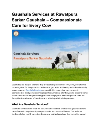 Gaushala Services