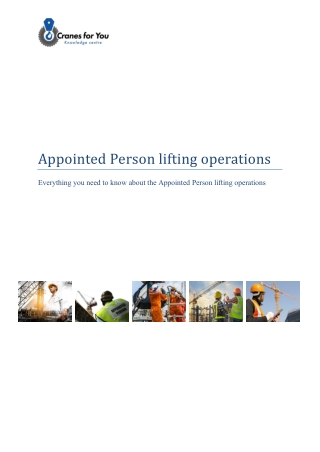 Cranes for You - Everything about the Appointed Person