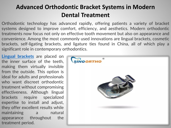 PPT - Advanced Orthodontic Bracket Systems in Modern Dental Treatment ...