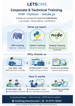 LetsCMS Corporate & Technical Training — PHP, Python & Node.js