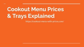 Cook Out Menu Prices: Burgers, Trays, Milkshakes & More