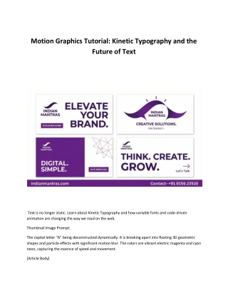Motion Graphics Tutorial Kinetic Typography and the Future of Text