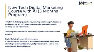 New Tech Digital Marketing Course with AI (3 Months Program)