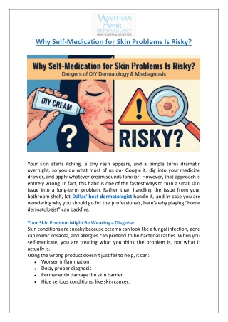 Why Self-Medication for Skin Problems Is Risky?