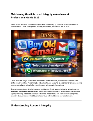 Where to Find Reliable Buy Old Gmail Accounts for Sale in 2026
